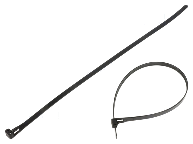 Kabelbinder; losmaakbaar; L: 350mm; W: 7,2mm; polyamide; zwart Kabelbinder; losmaakbaar; L: 350mm; W: 7,2mm; polyamide; zwart